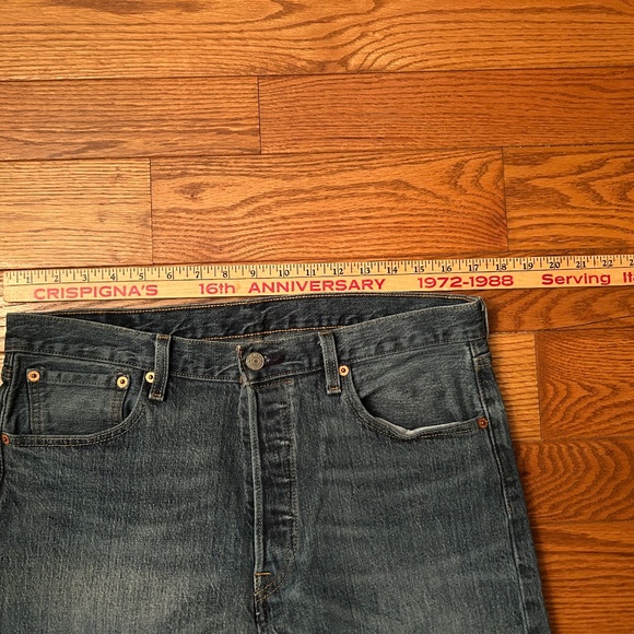Men’s Y2K button fly Levi’s 501 original fit denim blue jeans pants - Picture 7 of 12